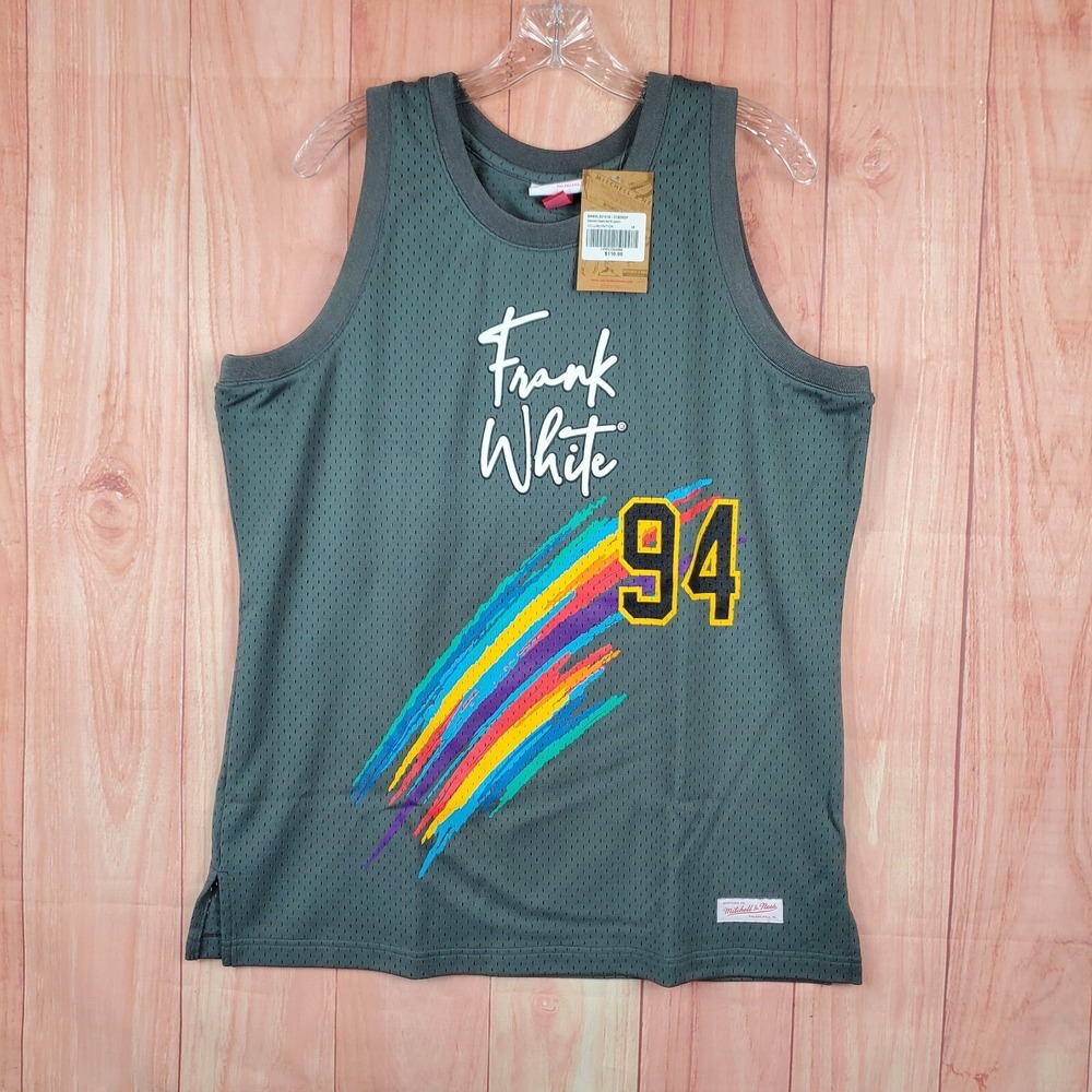 Mitchell & Ness Jersey Mens Jersey Large Gray Frank White Crew Neck Pullover
